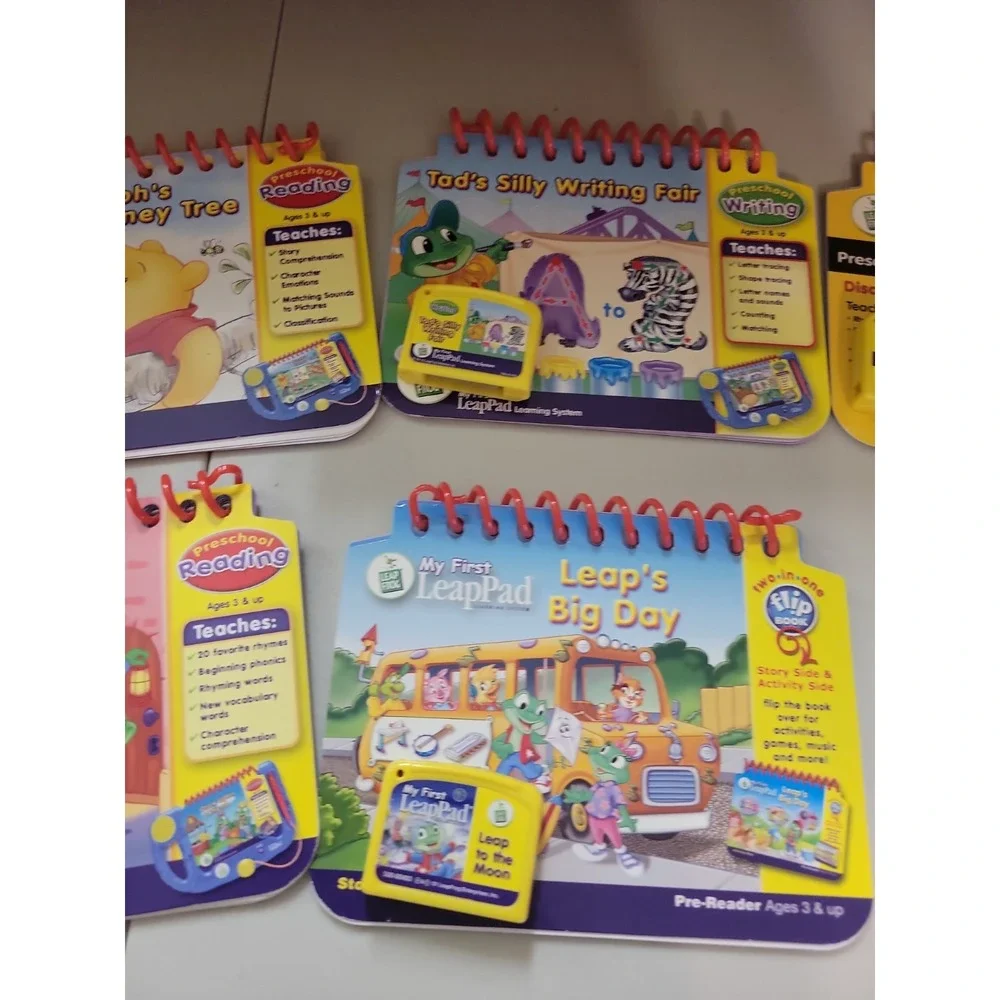 6pc LeapFrog My First LeapPad Flip Books & Cartridges for Preschool Learning lot